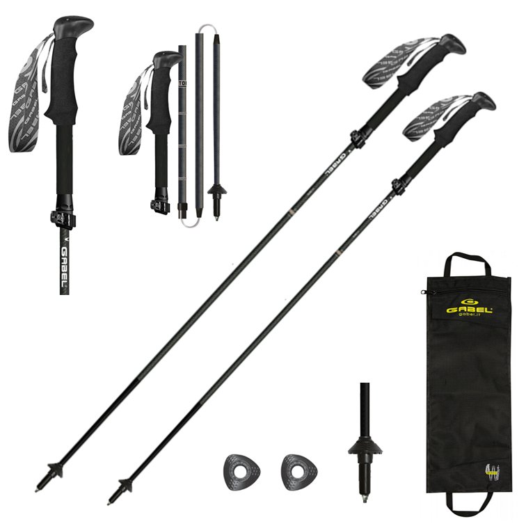 Gabel hybrid carbon xts - skladacie palice z karbnu 3K pre hrolezectvo, trekking a beh