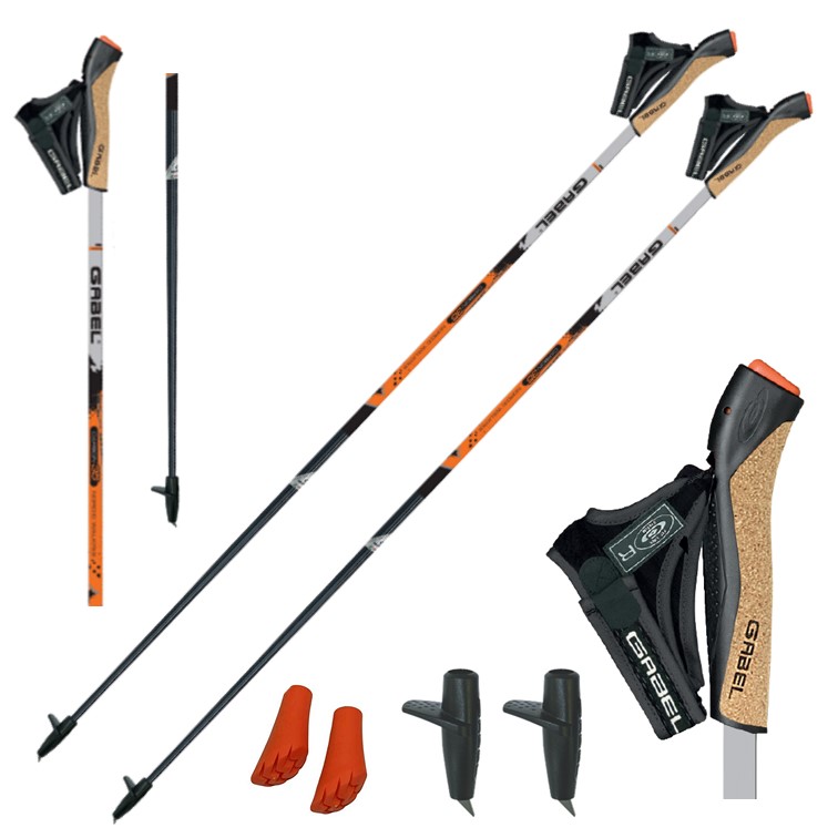 Gabel X-1.35 activ blk/orange - karbnov palice na nordic walking a trailov beh