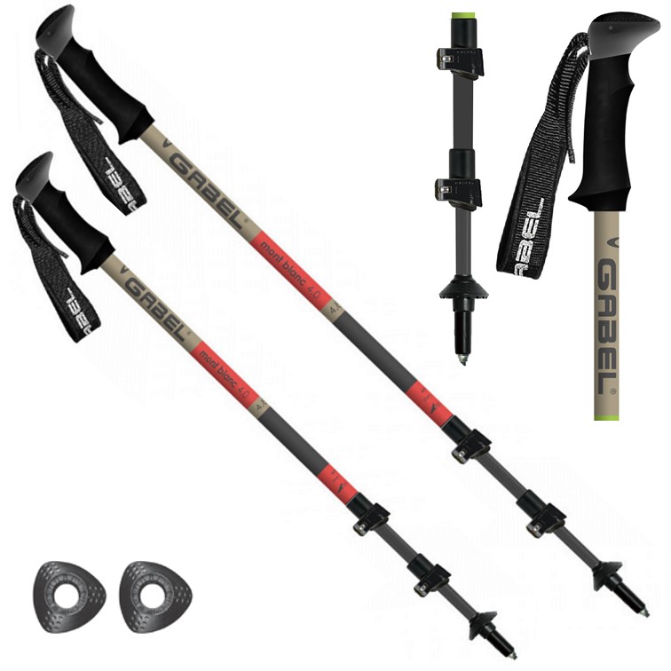 gabel mont blanc fl 4.0 red - trekingov palice z lnie expert
